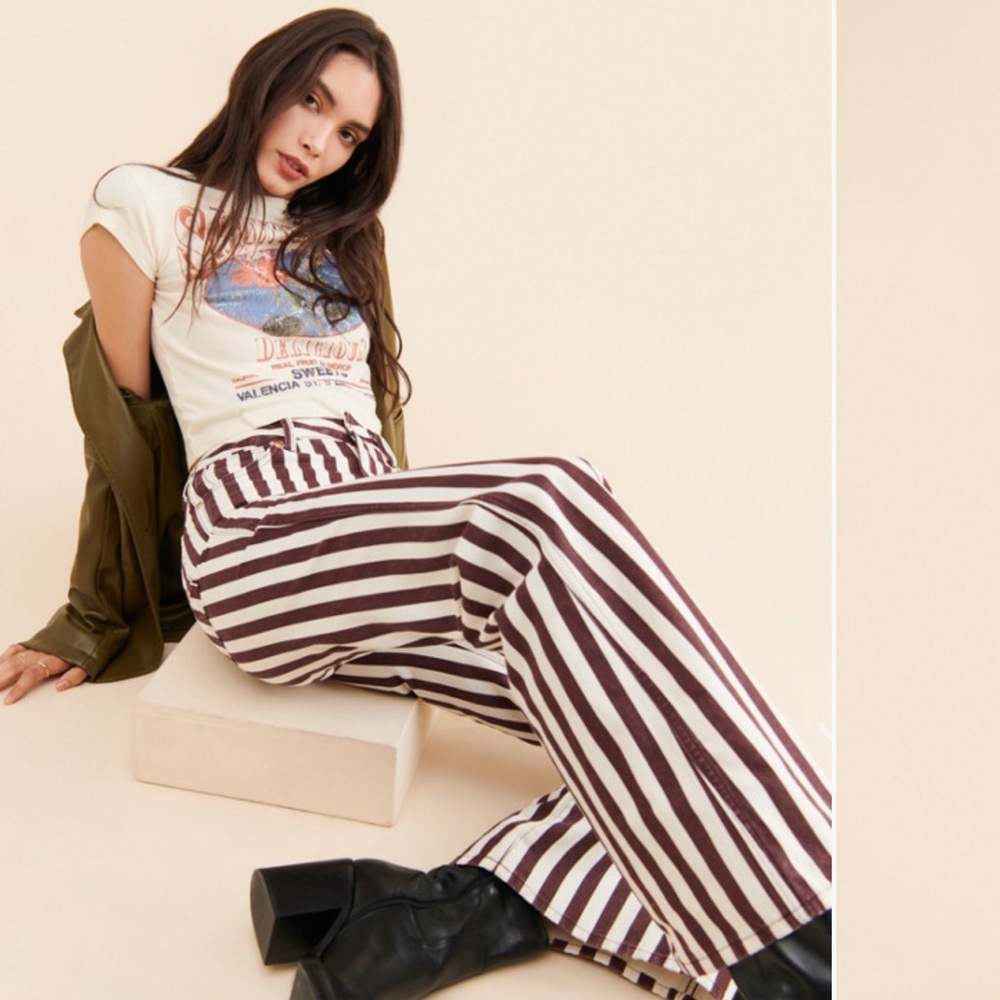 Wrangler Wanderer Striped Brown and White Jeans